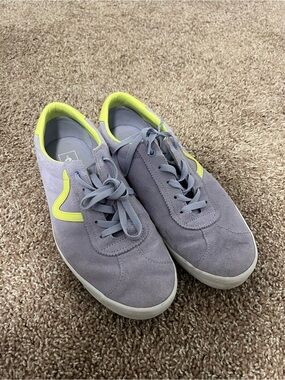 Vans Lavender Suede Sneakers with Neon accents